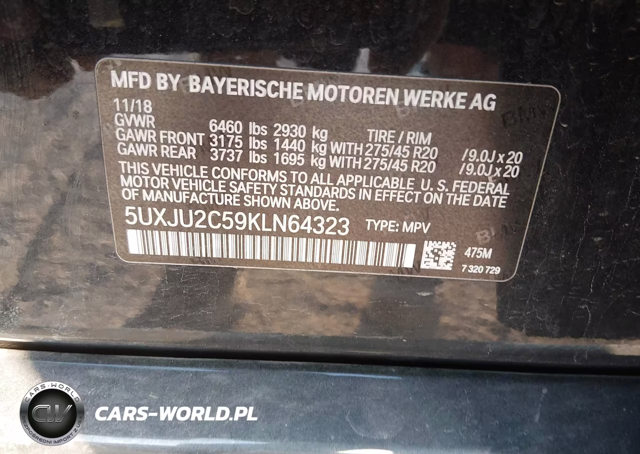 2019 BMW X5 xDrive50I VIN:5UXJU2C59KLN64323 - 9