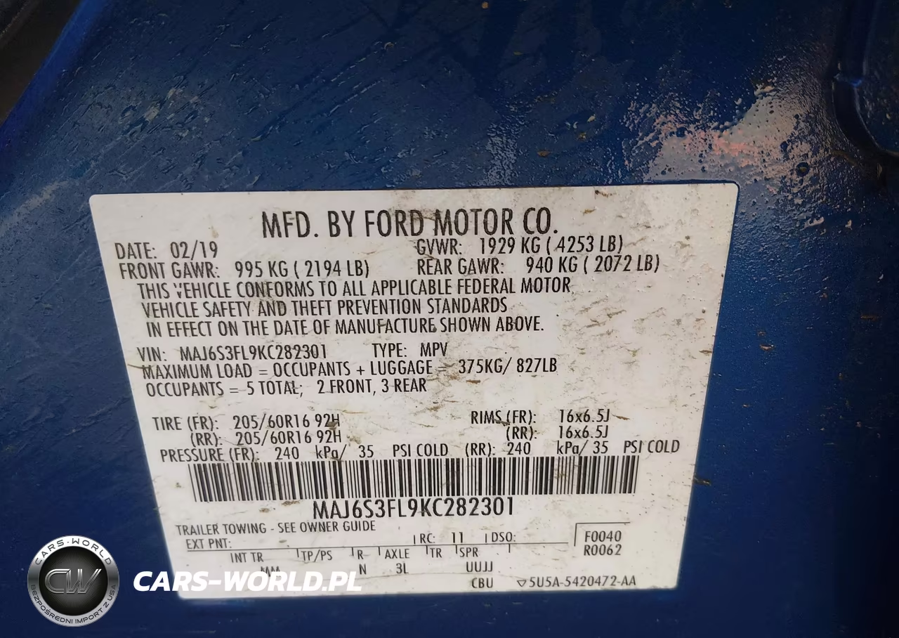 2019 Ford Ecosport S VIN:MAJ6S3FL9KC282301 - 9