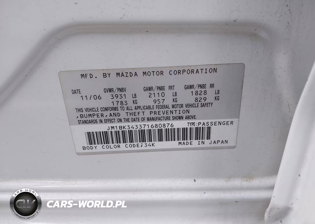 2007 Mazda Mazda3 S Touring VIN:JM1BK343371680876 - 9
