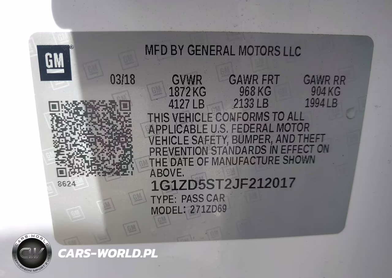 2018 Chevrolet Malibu Lt VIN:1G1ZD5ST2JF212017 - 9