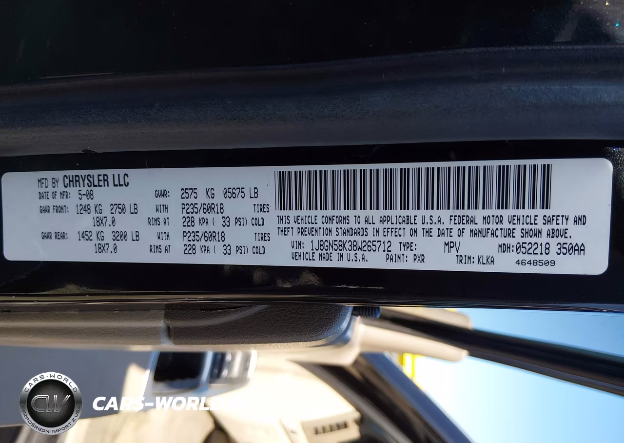 2008 Jeep Liberty Limited Edition VIN:1J8GN58K38W265712 - 9