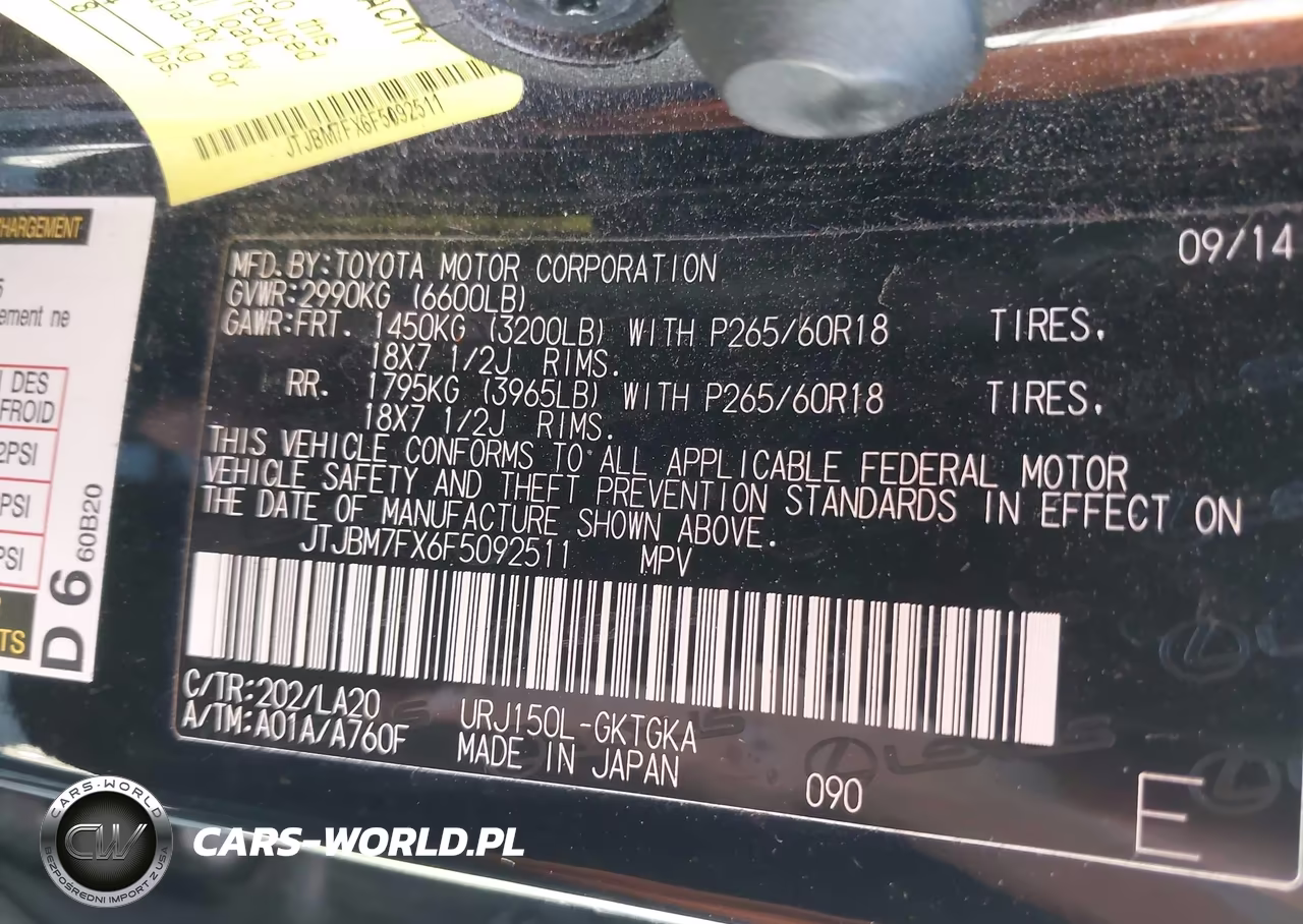 2015 Lexus Gx 460 VIN:JTJBM7FX6F5092511 - 9