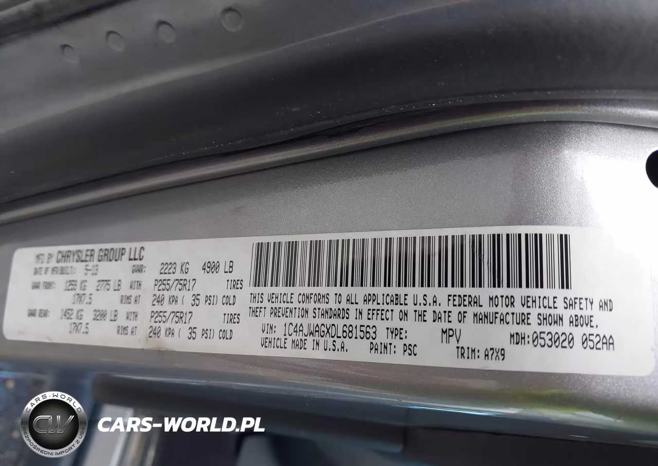 2013 Jeep Wrangler Sport VIN:1C4AJWAGXDL681563 - 9