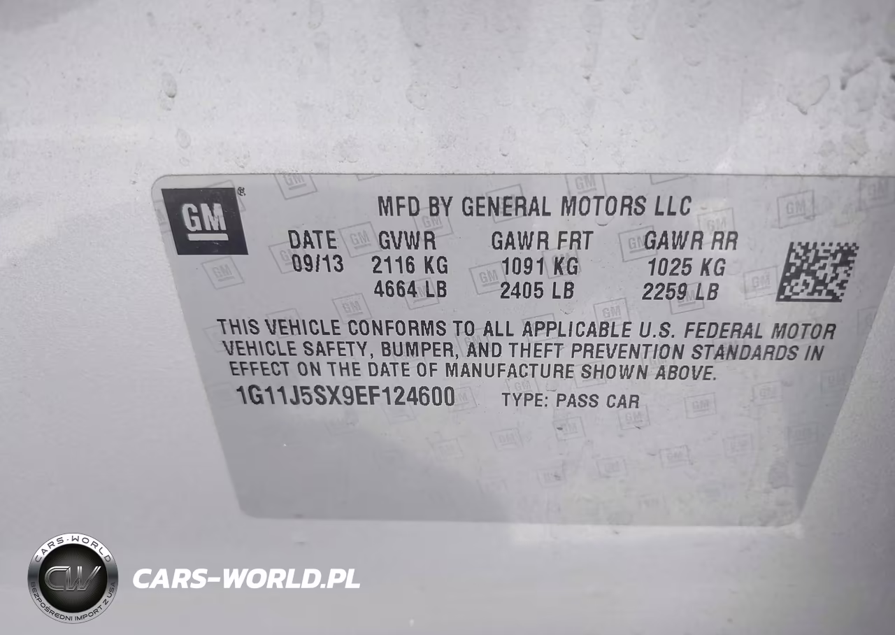 2014 Chevrolet Malibu 2Lz VIN:1G11J5SX9EF124600 - 9