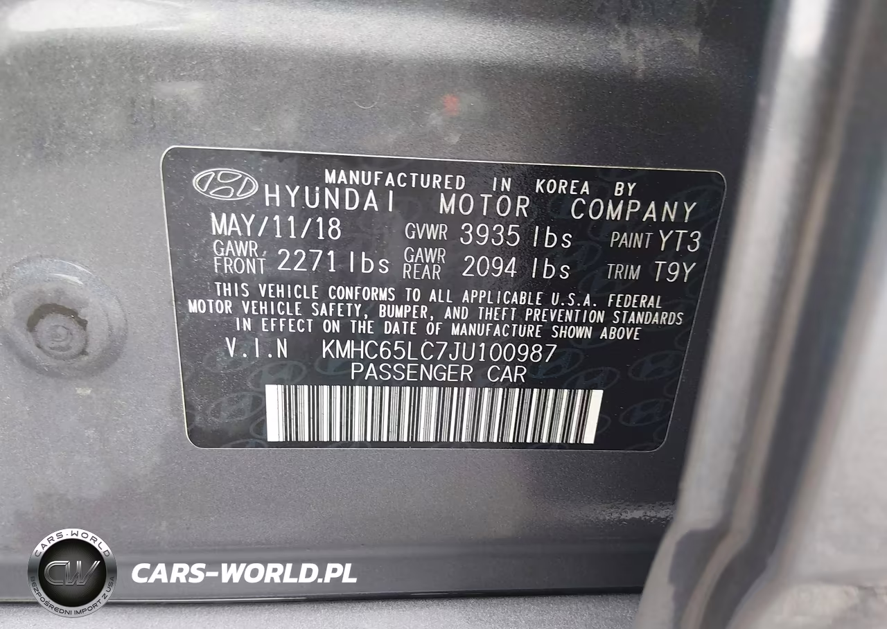2018 Hyundai Ioniq Hybrid Blue VIN:KMHC65LC7JU100987 - 9