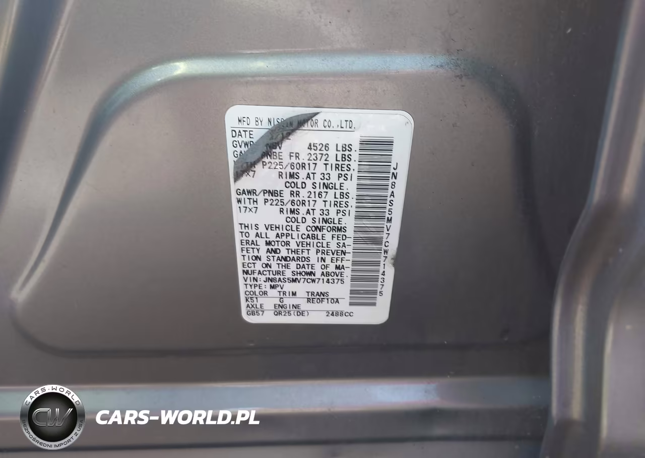 2012 Nissan Rogue Sv VIN:JN8AS5MV7CW714375 - 9