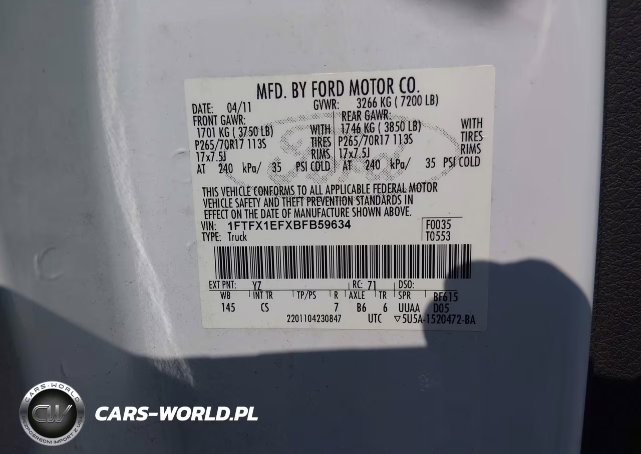 2011 Ford F-150 Xl VIN:1FTFX1EFXBFB59634 - 9