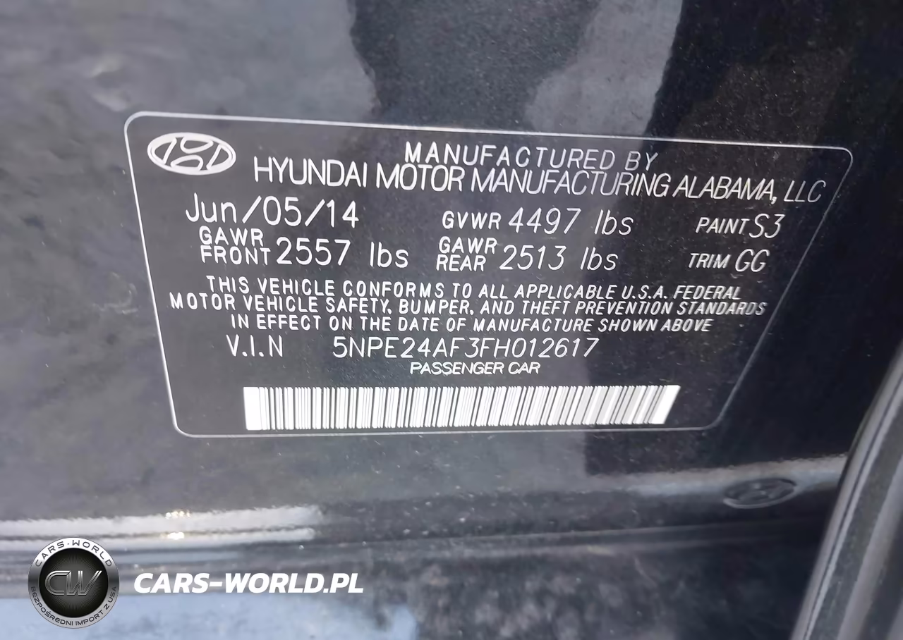 2015 Hyundai Sonata Se VIN:5NPE24AF3FH012617 - 9