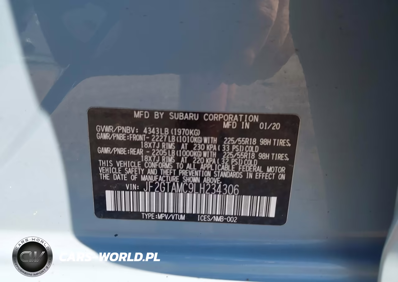2020 Subaru Crosstrek Limited VIN:JF2GTAMC9LH234306 - 9