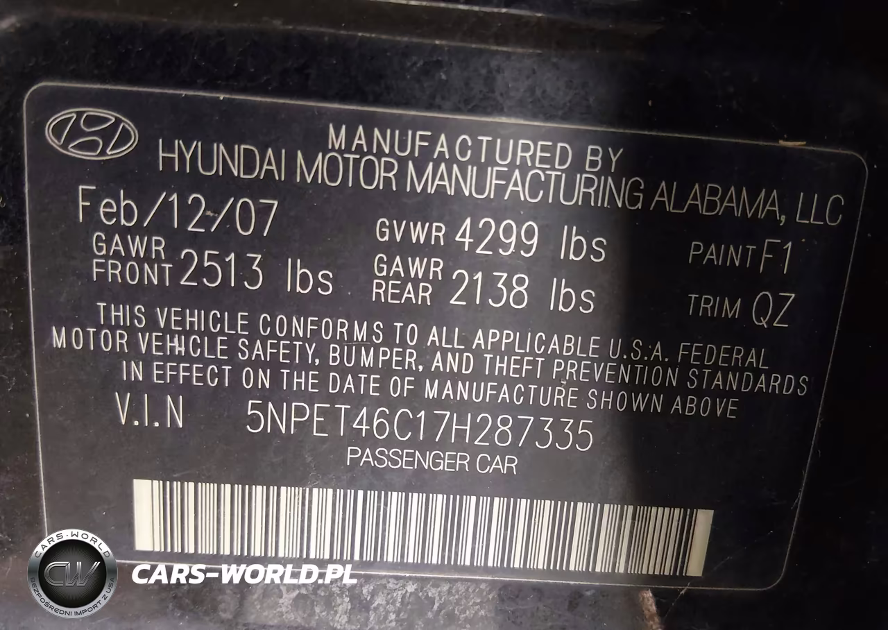 2007 Hyundai Sonata Gls-Gls W-Xm VIN:5NPET46C17H287335 - 9