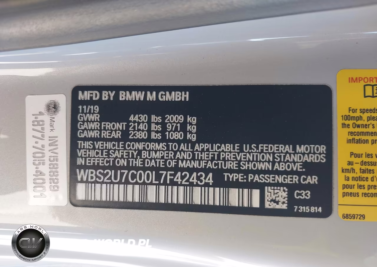 2020 BMW M2 Competition VIN:WBS2U7C00L7F42434 - 9