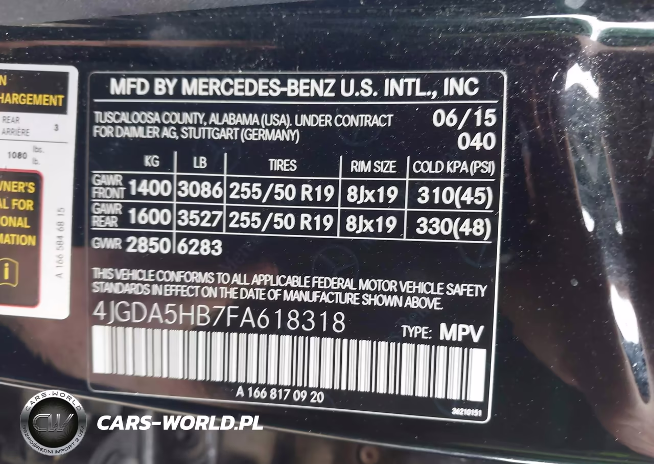 2015 Mercedes-Benz Ml 350 4Matic VIN:4JGDA5HB7FA618318 - 9