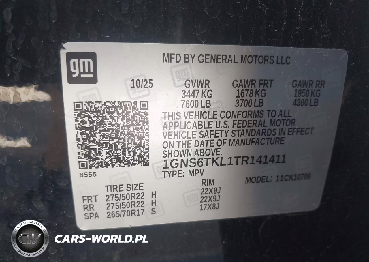 2026 Chevrolet Tahoe 4Wd High Country VIN:1GNS6TKL1TR141411 - 9