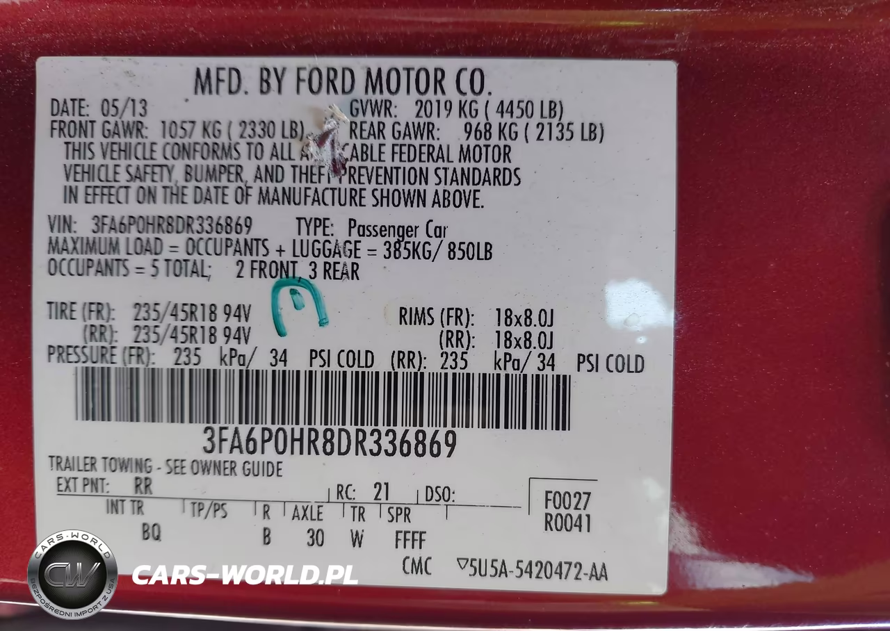 2013 Ford Fusion Se VIN:3FA6P0HR8DR336869 - 9