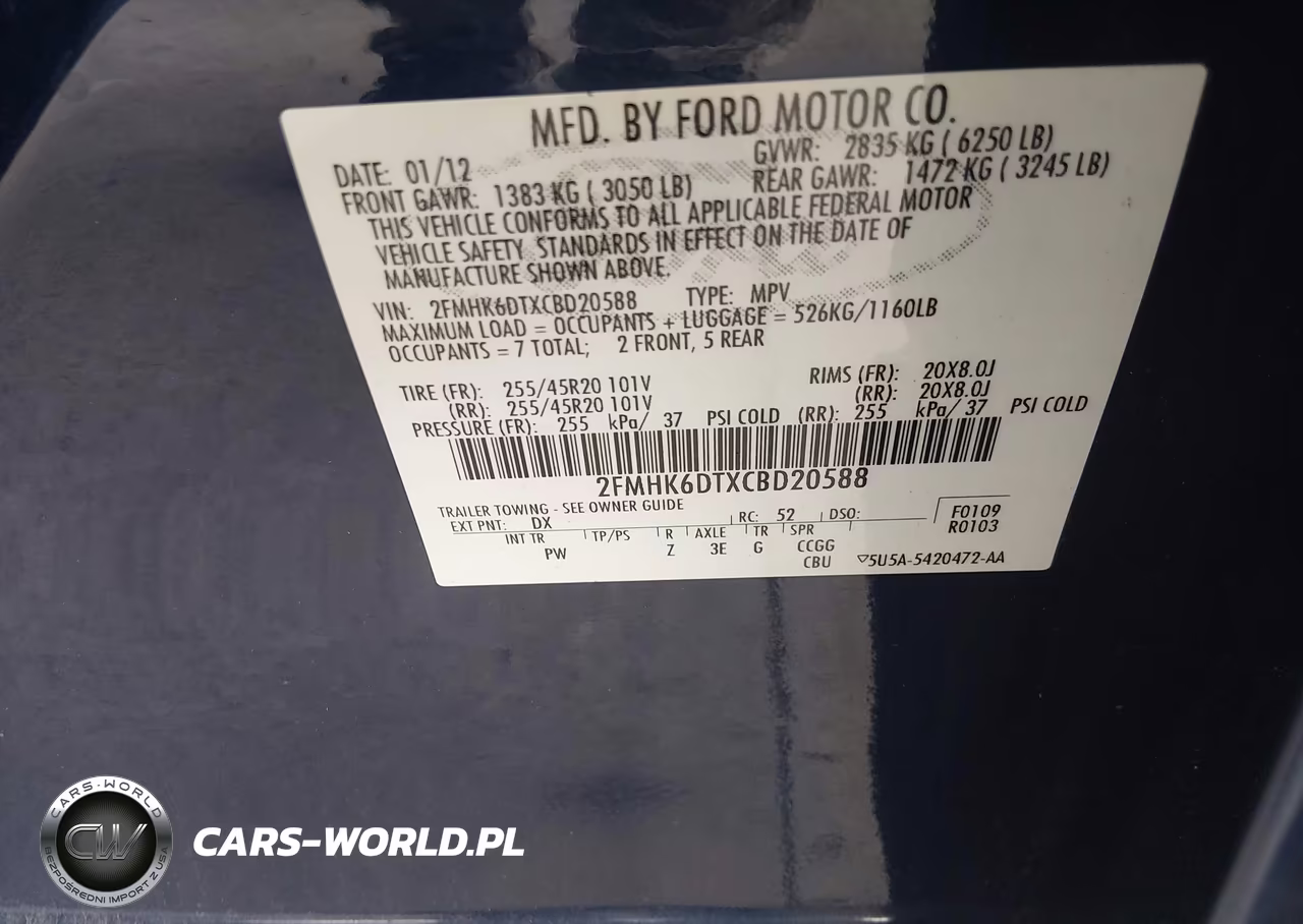 2012 Ford Flex Limited VIN:2FMHK6DTXCBD20588 - 9