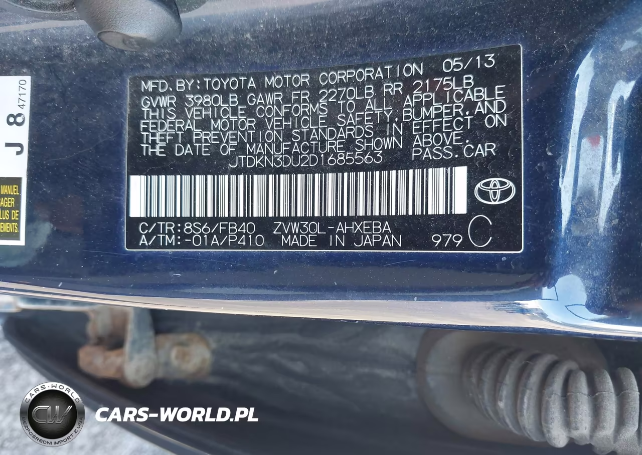 2013 Toyota Prius Three VIN:JTDKN3DU2D1685563 - 9
