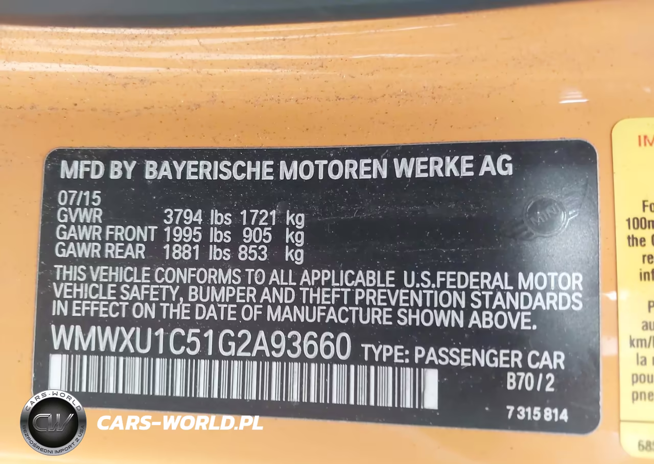 2016 Mini Hardtop Cooper VIN:WMWXU1C51G2A93660 - 9