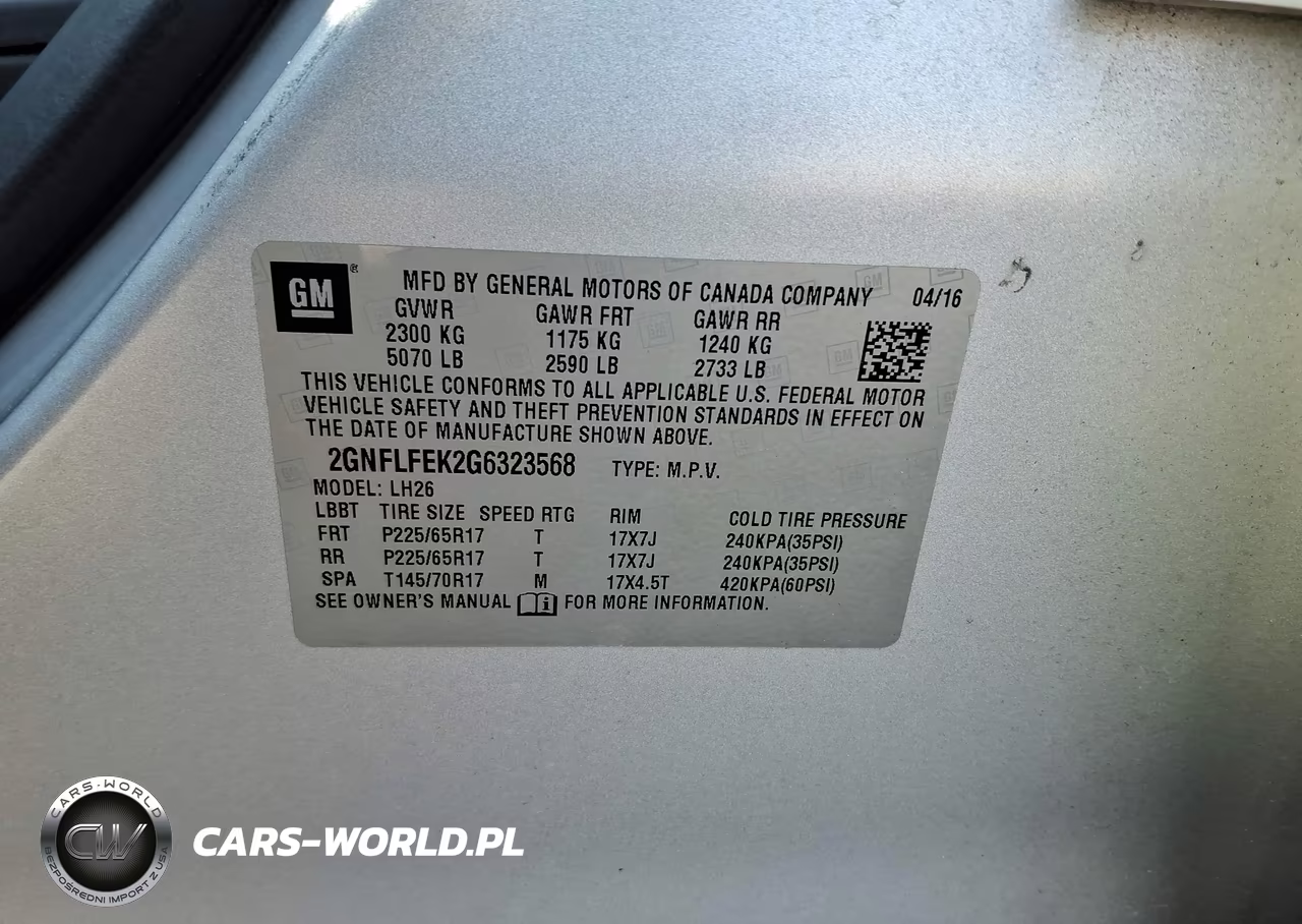 2016 Chevrolet Equinox Lt VIN:2GNFLFEK2G6323568 - 9