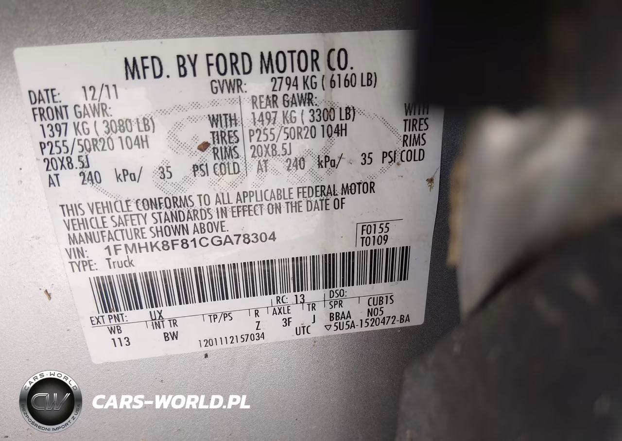 2012 Ford Explorer Limited VIN:1FMHK8F81CGA78304 - 9