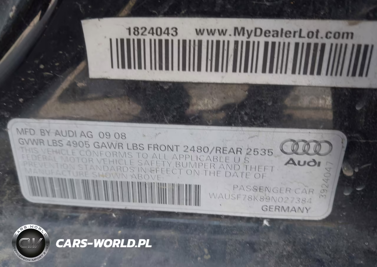 2009 Audi A4 2.0T Premium VIN:WAUSF78K89N027384 - 9