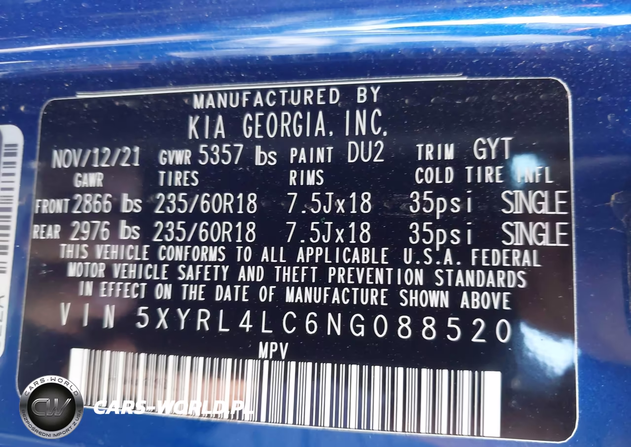 2022 Kia Sorento S VIN:5XYRL4LC6NG088520 - 9