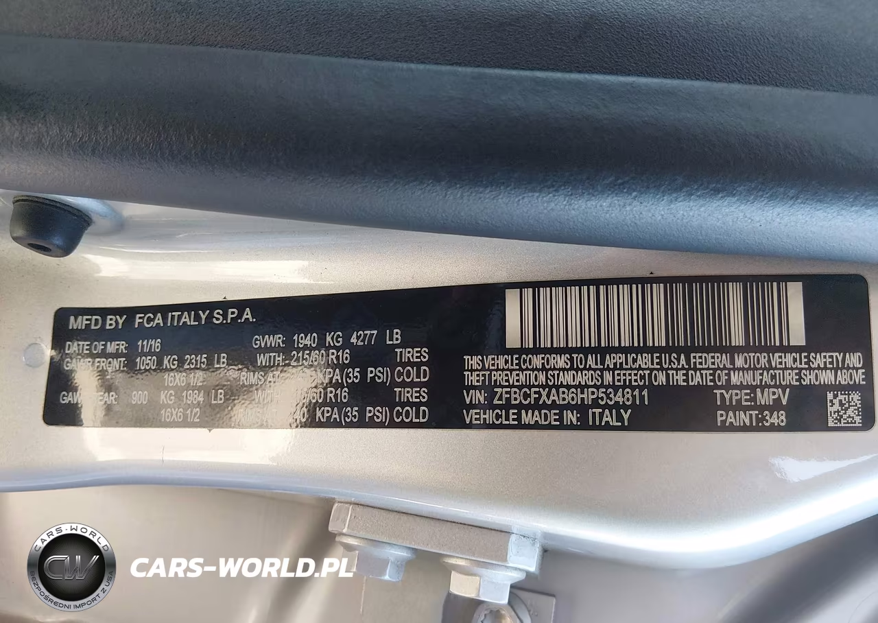 2017 Fiat 500X Pop Fwd VIN:ZFBCFXAB6HP534811 - 9