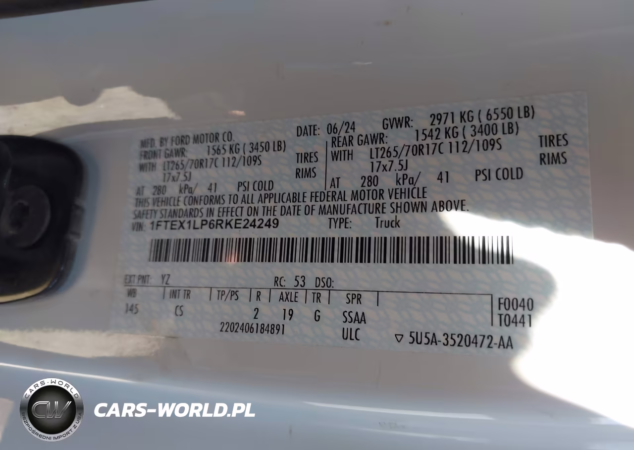 2024 Ford F-150 Xl VIN:1FTEX1LP6RKE24249 - 9
