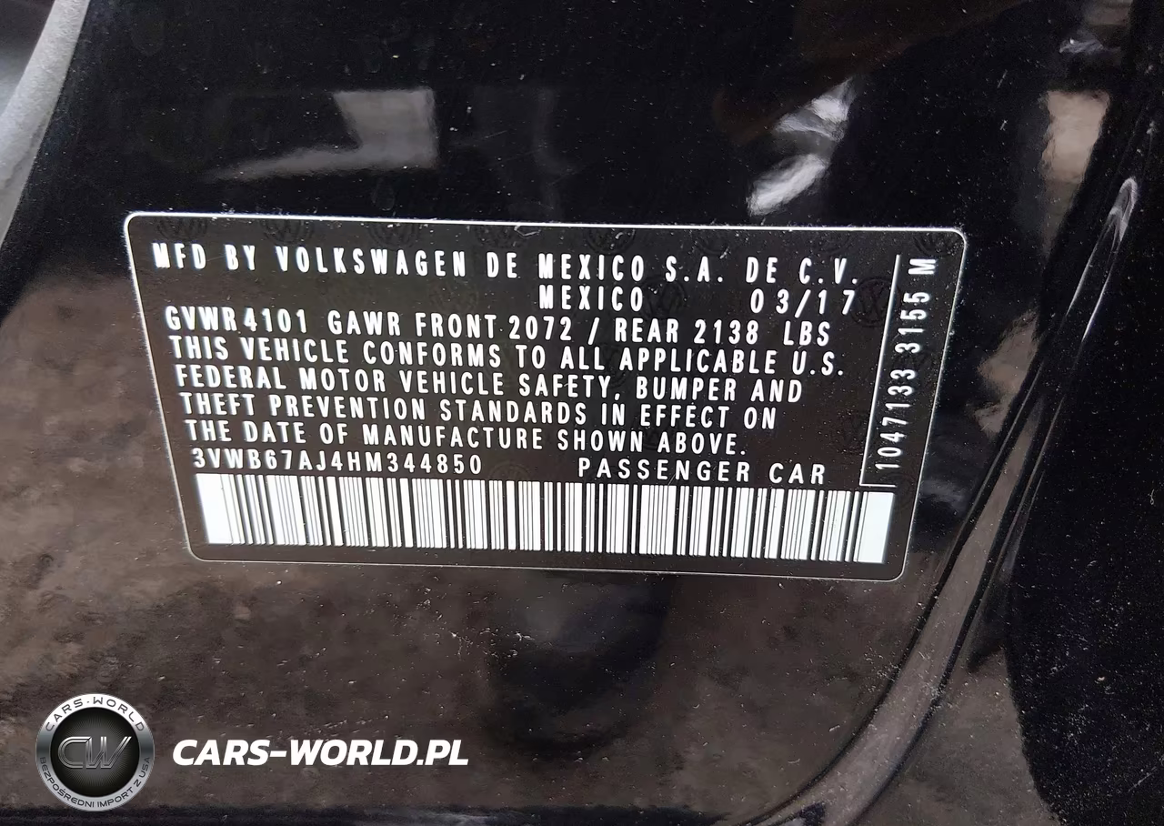 2017 Volkswagen Jetta 1.4T Se VIN:3VWB67AJ4HM344850 - 9