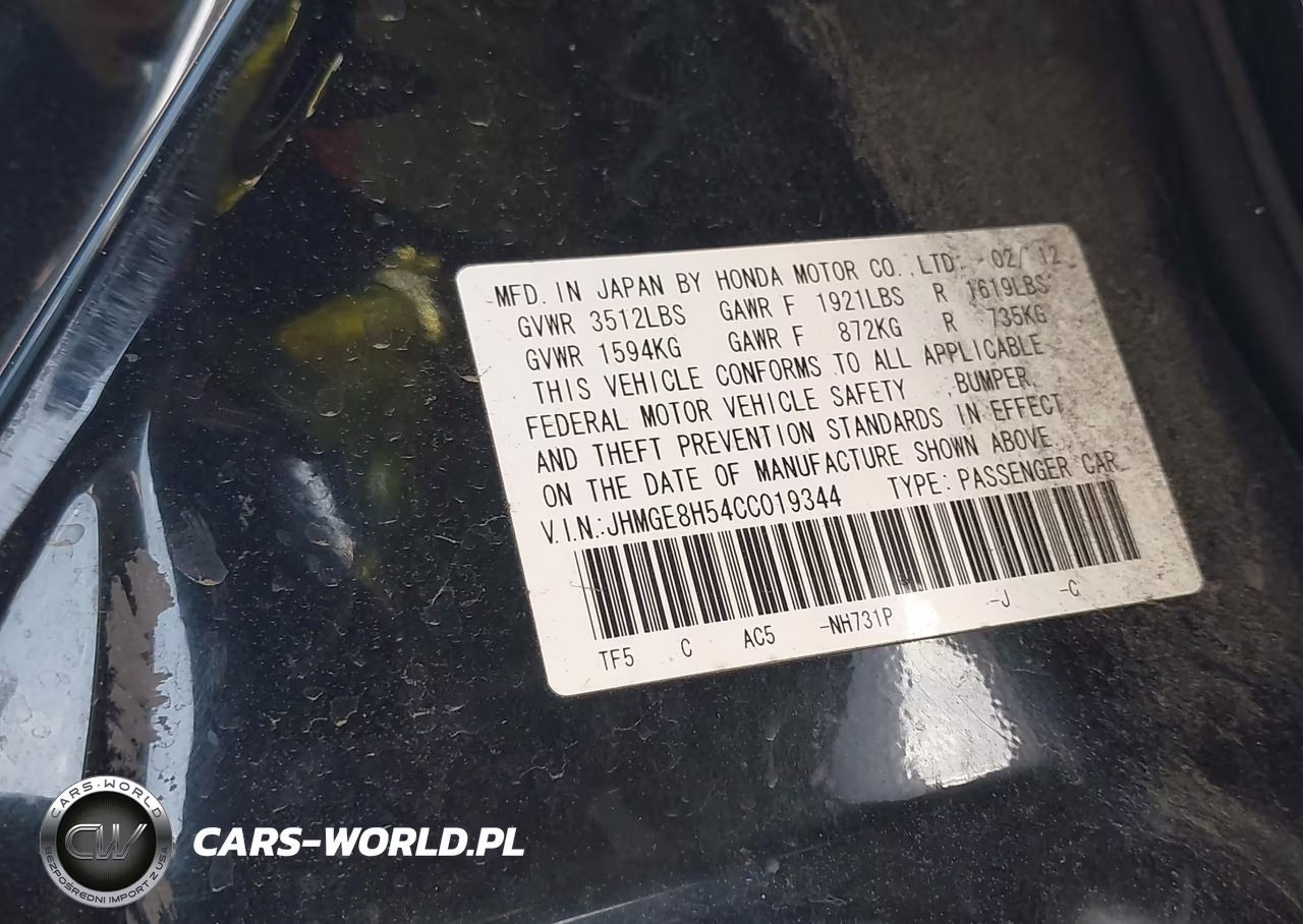 2012 Honda Fit Sport VIN:JHMGE8H54CC019344 - 9