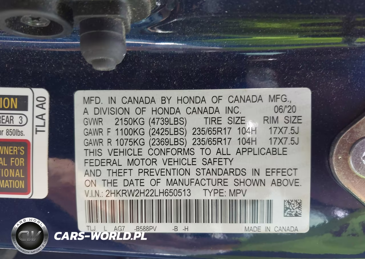 2020 Honda Cr-V Awd Lx VIN:2HKRW2H22LH650513 - 9