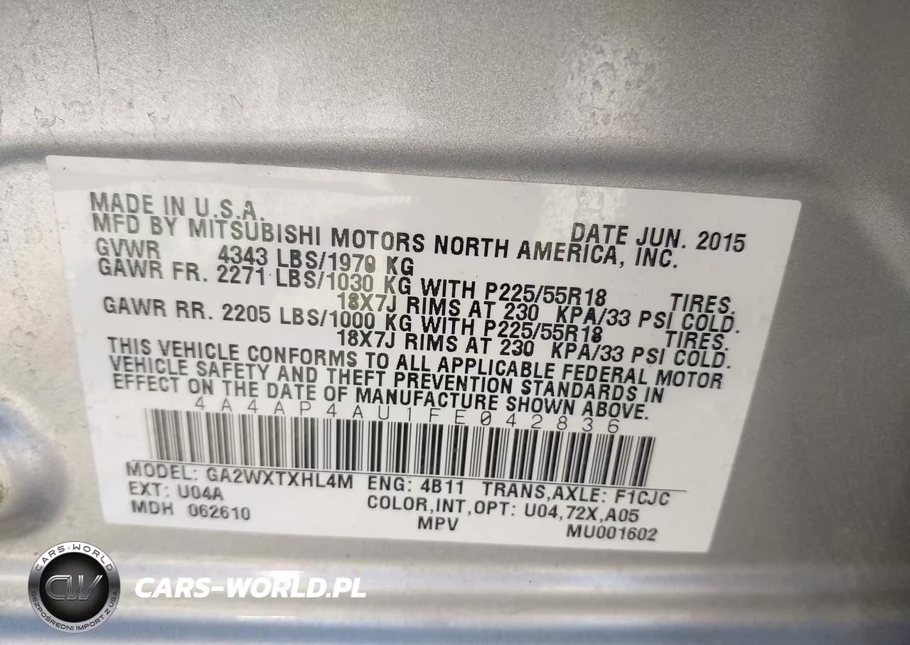 2015 Mitsubishi Outlander Sport Se VIN:4A4AP4AU1FE042836 - 9