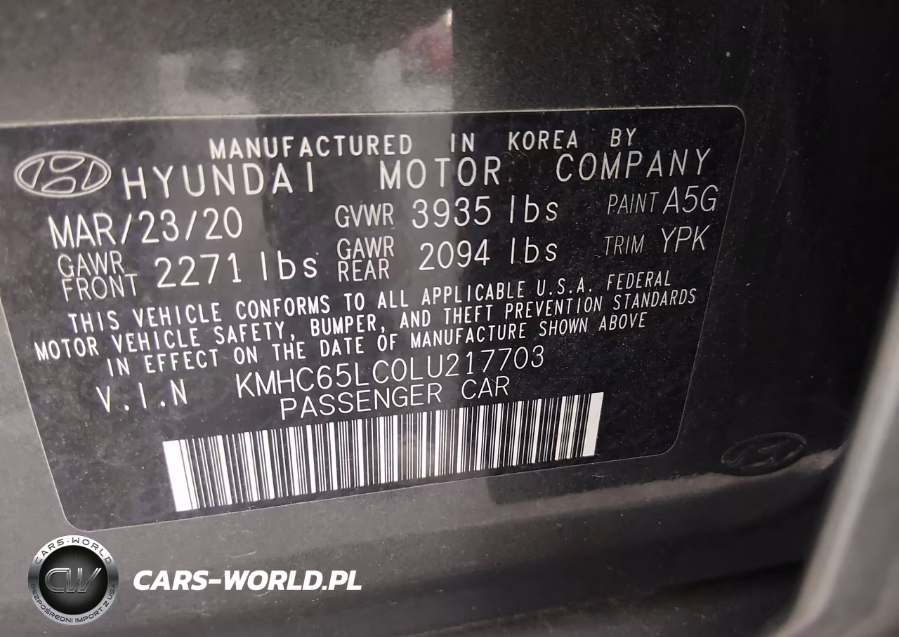 2020 Hyundai Ioniq Hybrid Blue VIN:KMHC65LC0LU217703 - 9