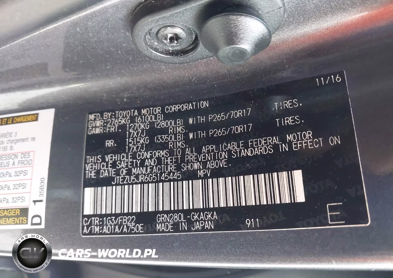 2016 Toyota 4Runner Sr5 VIN:JTEZU5JR6G5145445 - 9