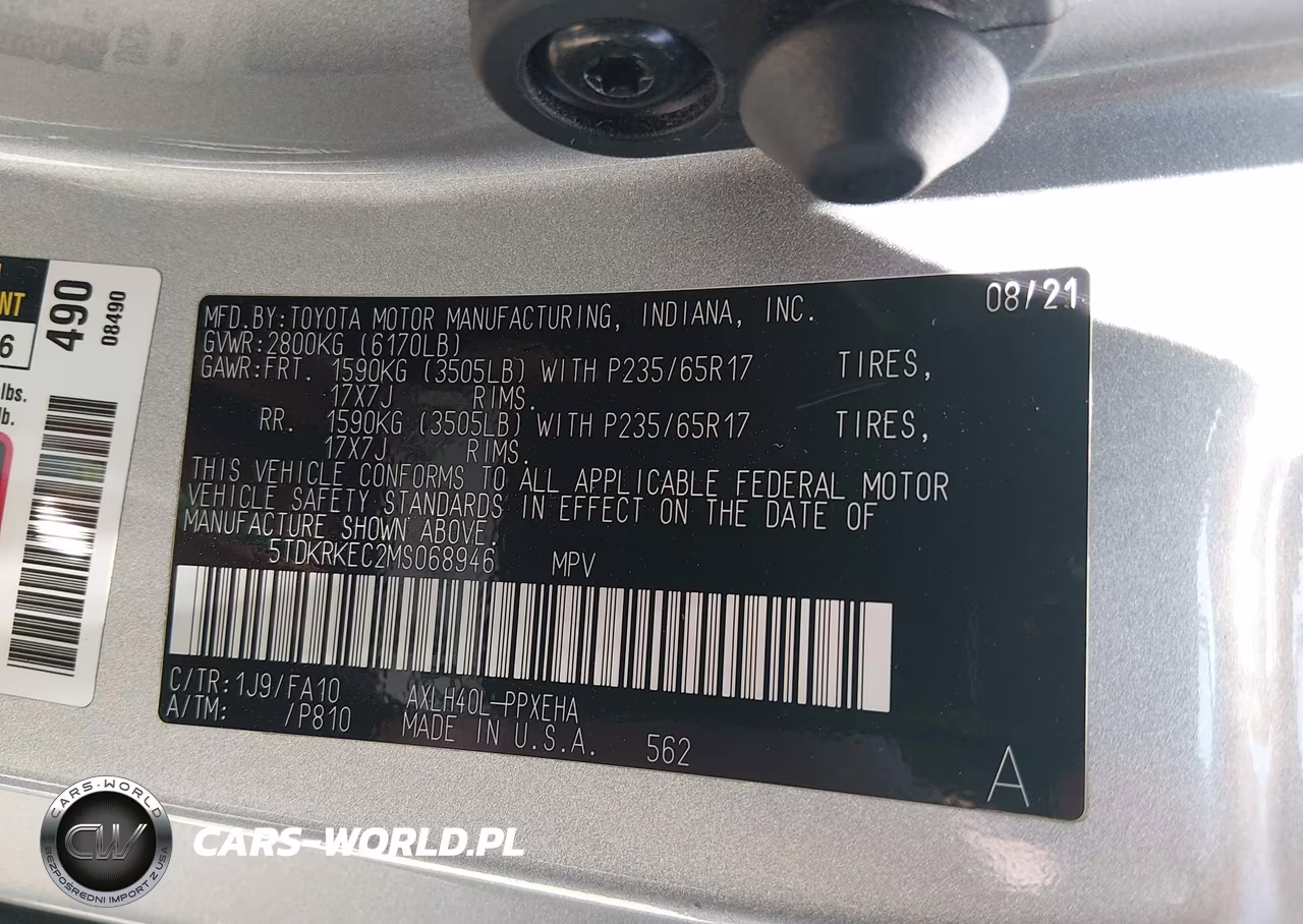 2021 Toyota Sienna Le VIN:5TDKRKEC2MS068946 - 9