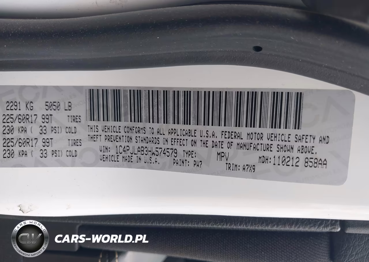 2017 Jeep Cherokee Sport VIN:1C4PJLAB3HW574579 - 9