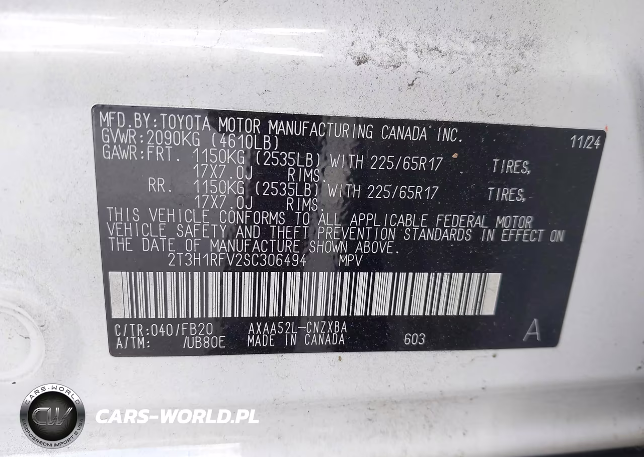 2025 Toyota Rav4 Le VIN:2T3H1RFV2SC306494 - 9