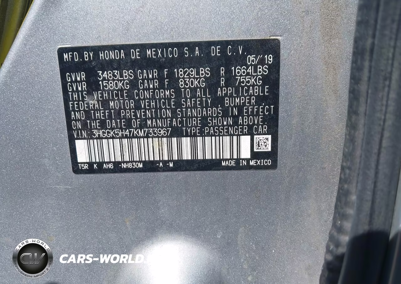2019 Honda Fit Lx VIN:3HGGK5H47KM733967 - 9