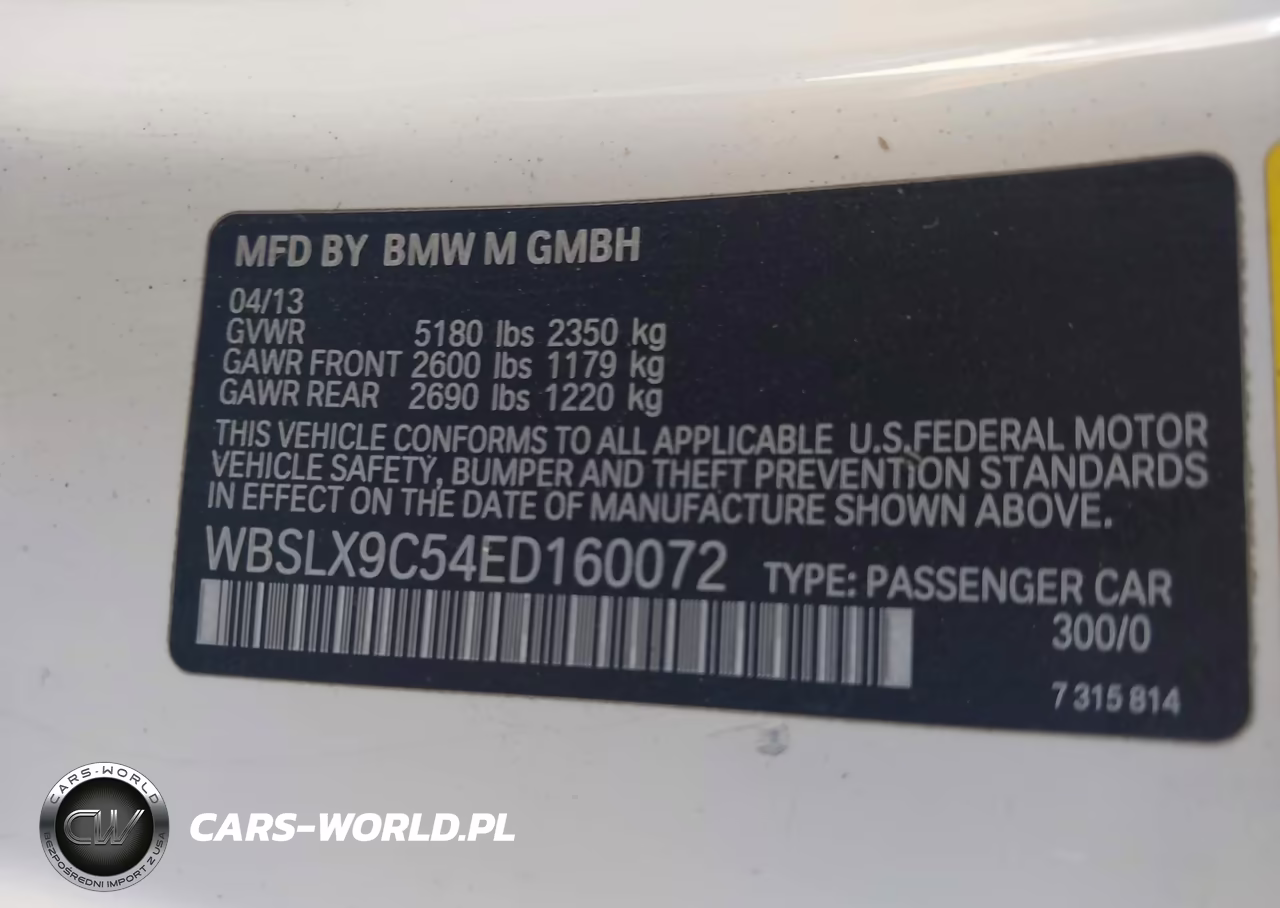 2014 BMW M6 VIN:WBSLX9C54ED160072 - 9