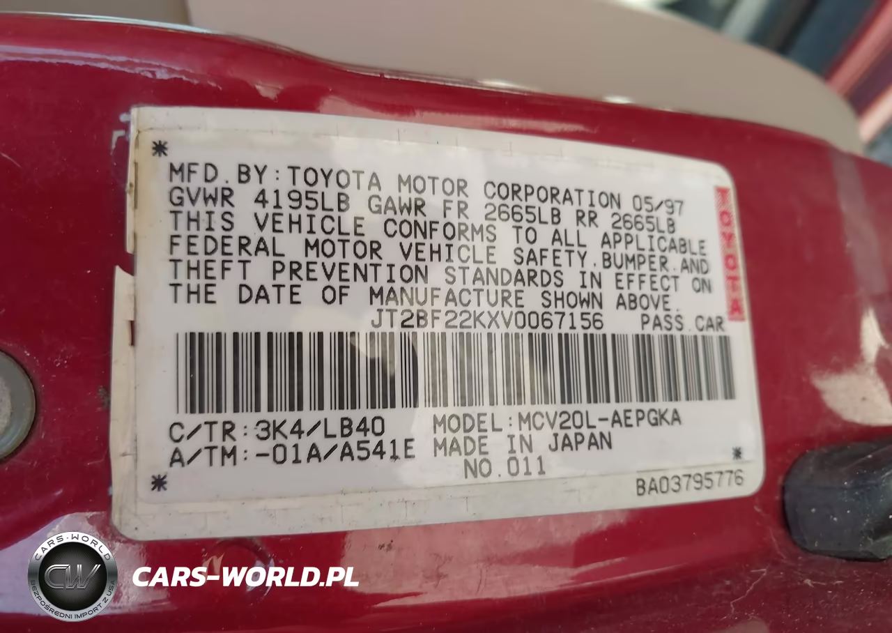 1997 Toyota Camry Xle V6 VIN:JT2BF22KXV0067156 - 9