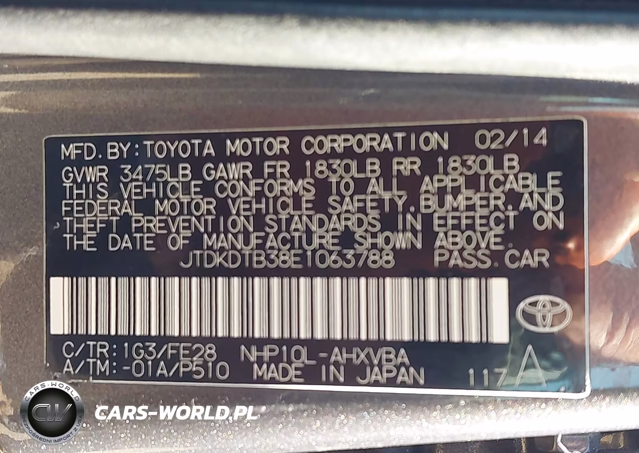 2014 Toyota Prius C One VIN:JTDKDTB38E1063788 - 9