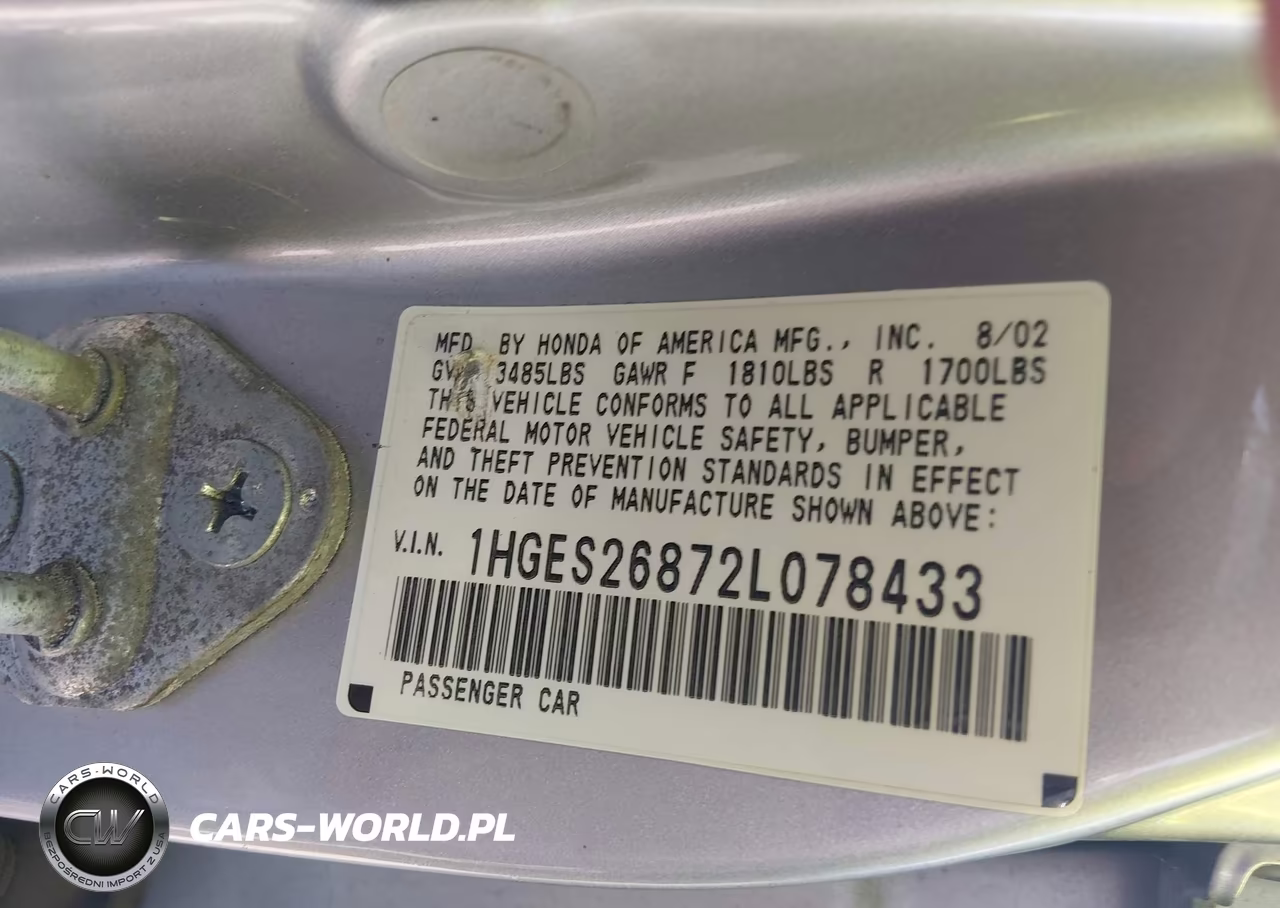 2002 Honda Civic Ex VIN:1HGES26872L078433 - 9