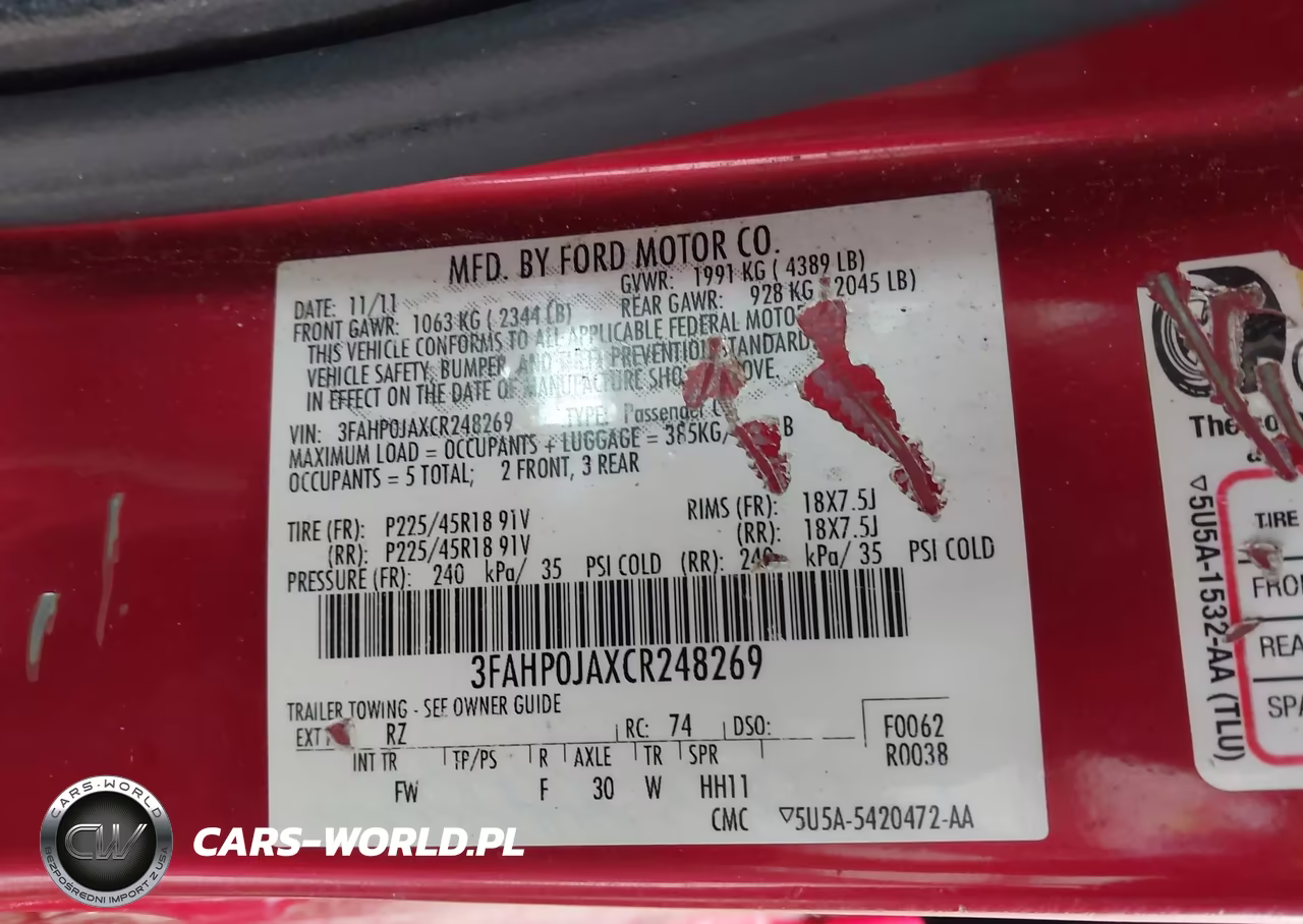 2012 Ford Fusion Sel VIN:3FAHP0JAXCR248269 - 9