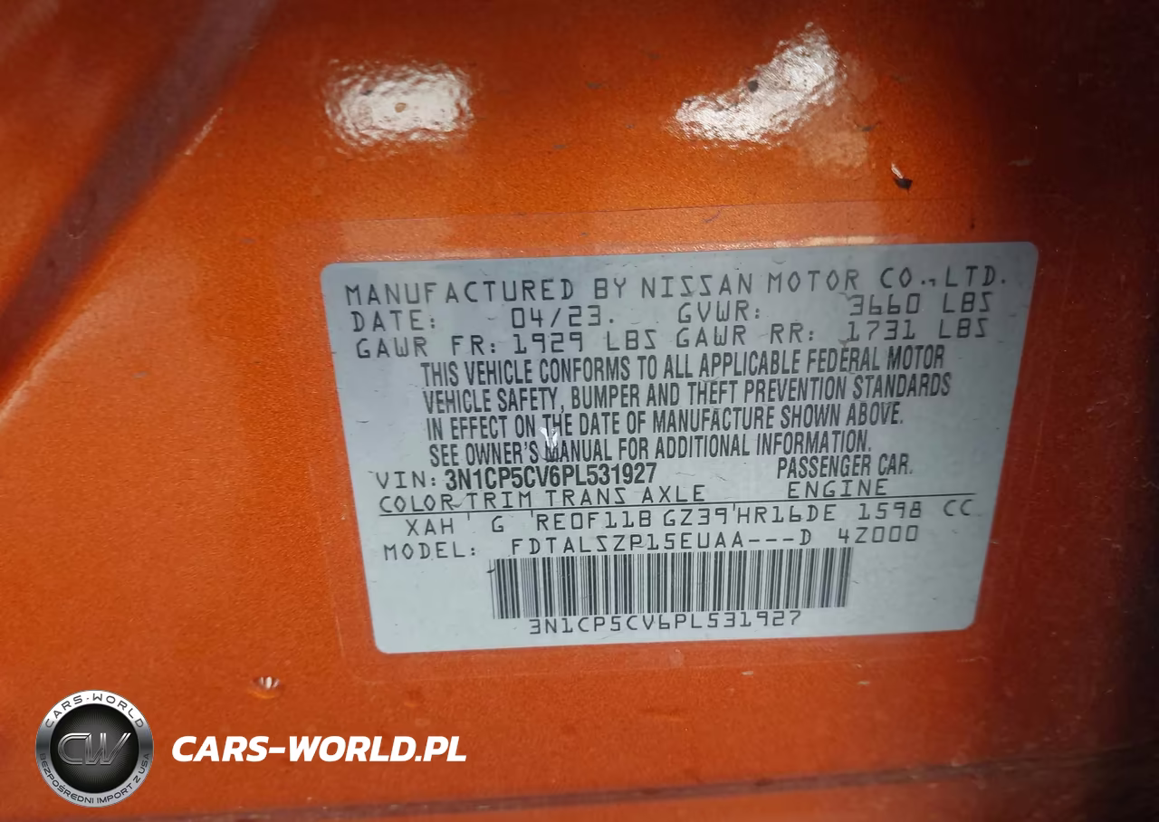 2023 Nissan Kicks Sv Xtronic Cvt VIN:3N1CP5CV6PL531927 - 9