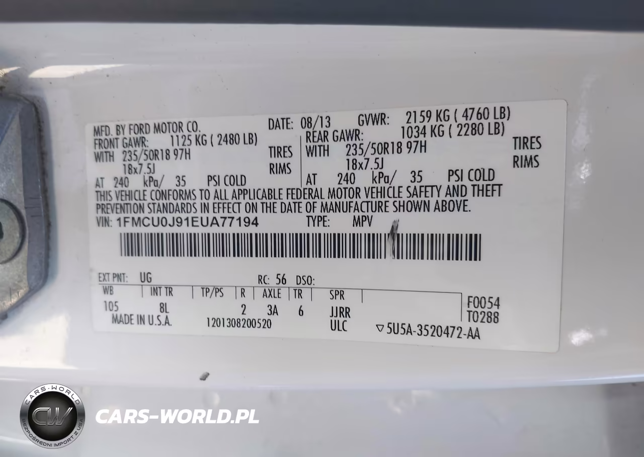 2014 Ford Escape Titanium VIN:1FMCU0J91EUA77194 - 9