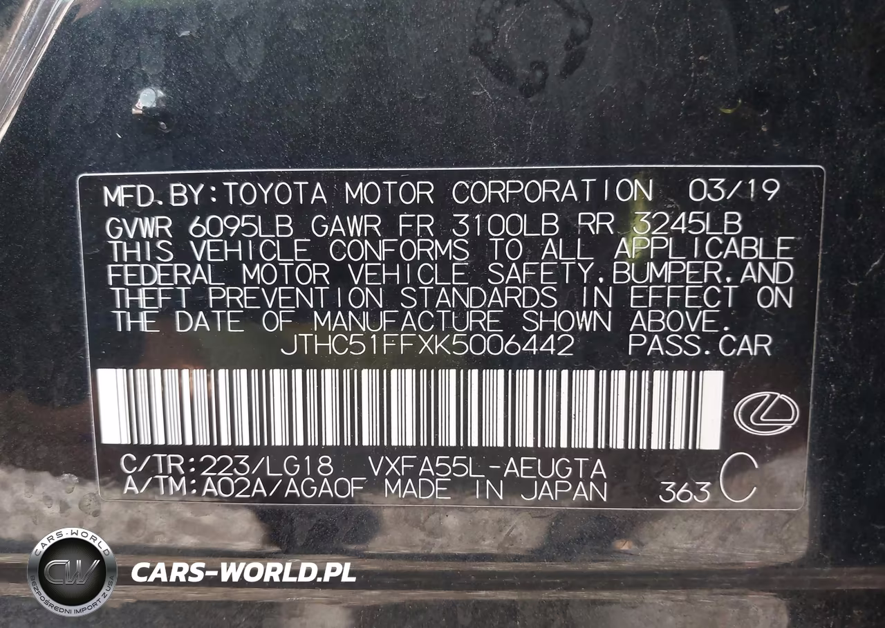 2019 Lexus Ls 500 VIN:JTHC51FFXK5006442 - 9