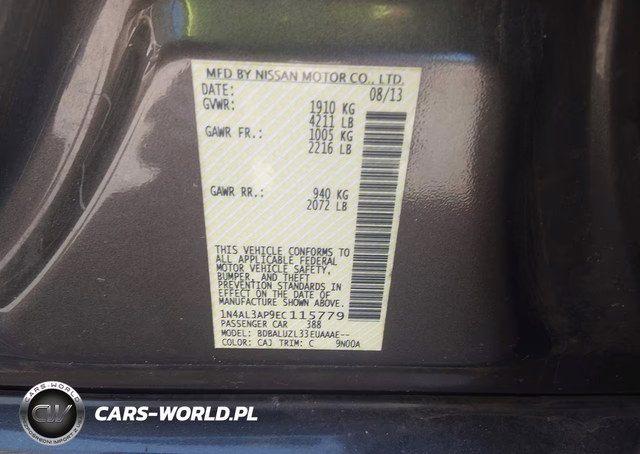 2014 Nissan Altima 2.5 Sv VIN:1N4AL3AP9EC115779 - 9