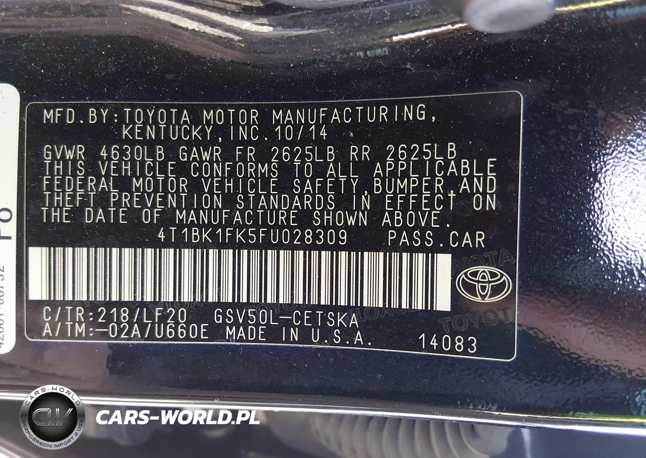 2015 Toyota Camry Xse V6 VIN:4T1BK1FK5FU028309 - 9