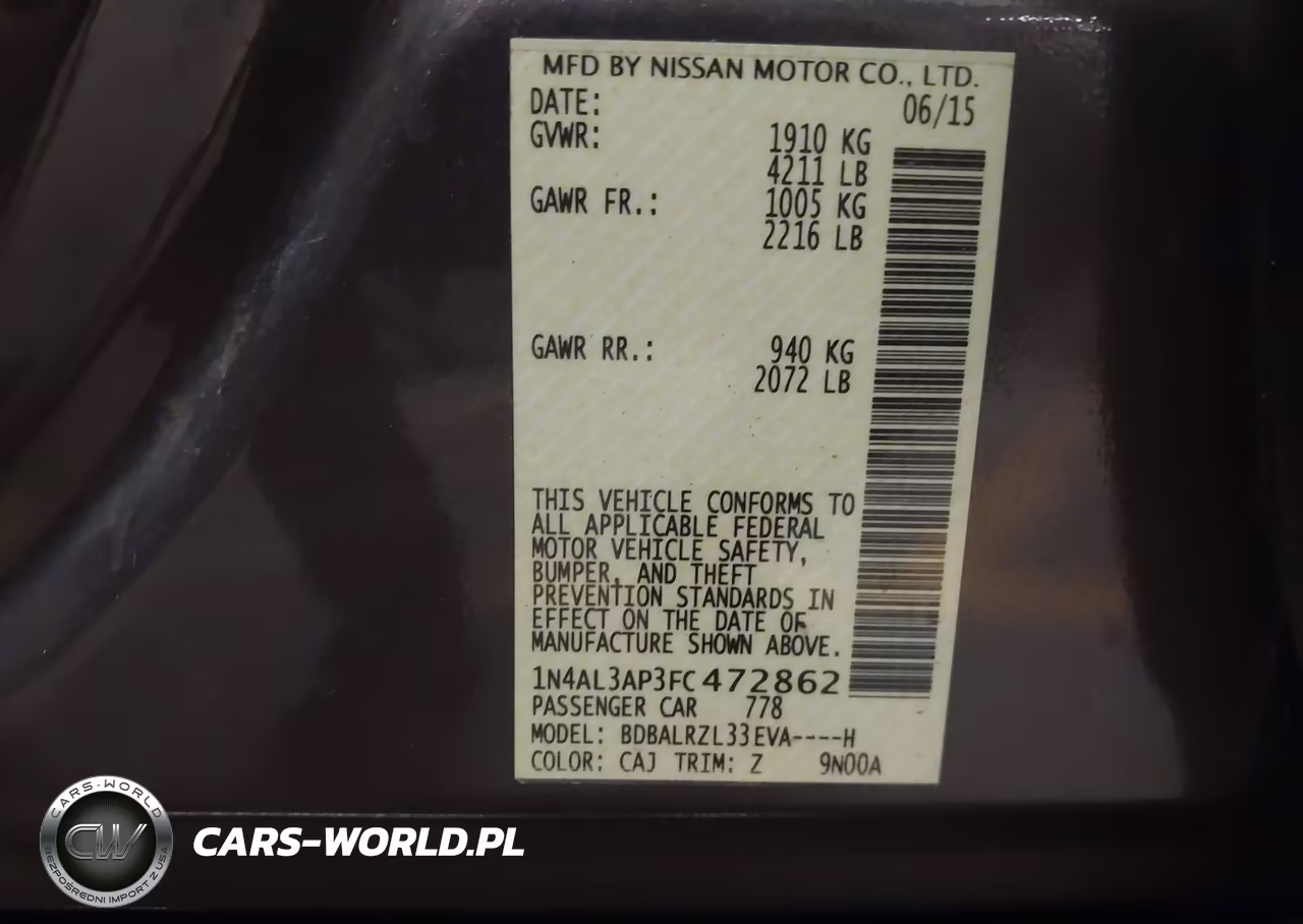2015 Nissan Altima 2.5 Sl VIN:1N4AL3AP3FC472862 - 9