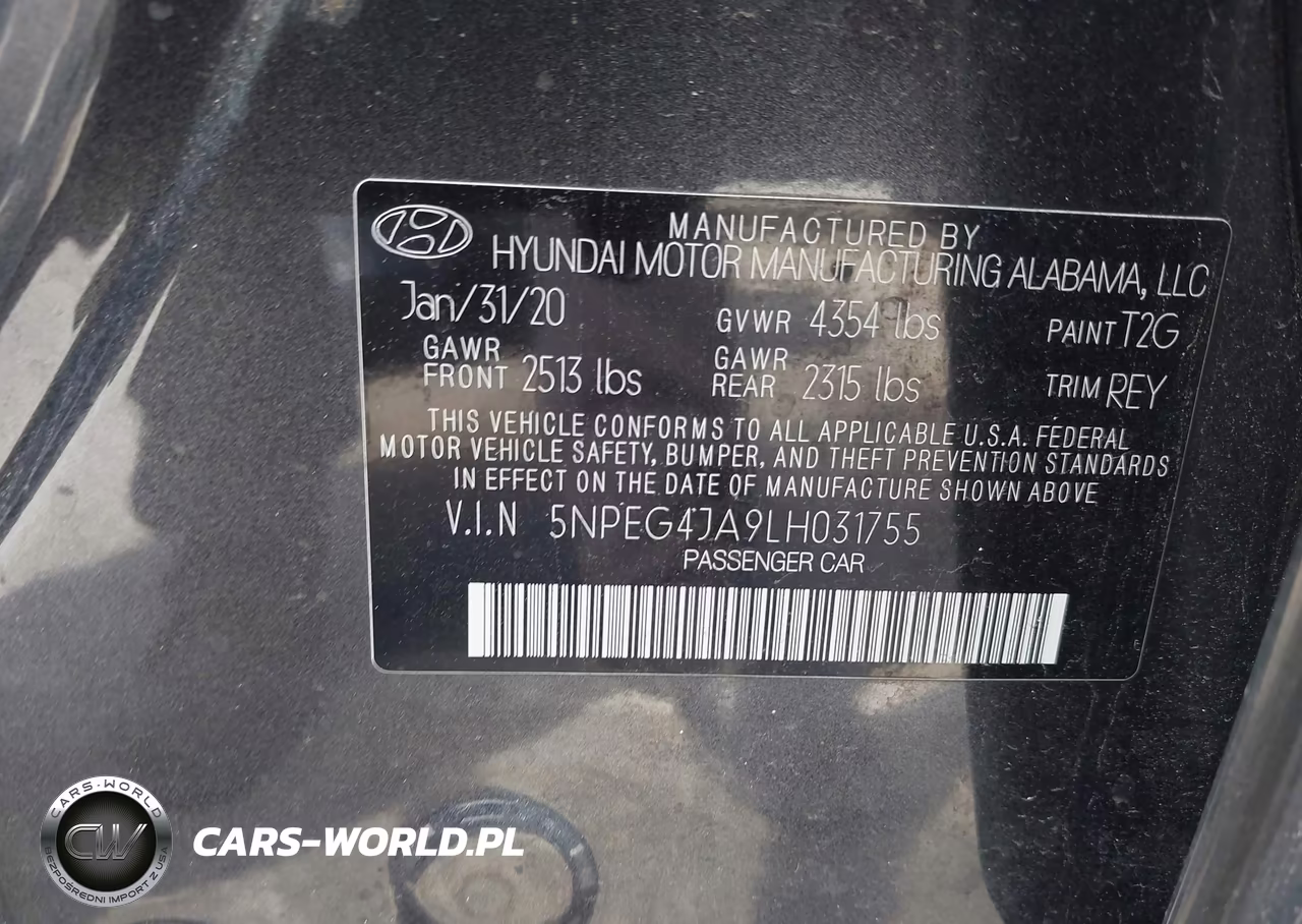 2020 Hyundai Sonata Se VIN:5NPEG4JA9LH031755 - 9