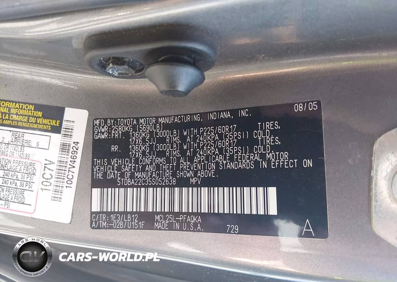 2005 Toyota Sienna Xle VIN:5TDBA22C35S052638 - 9